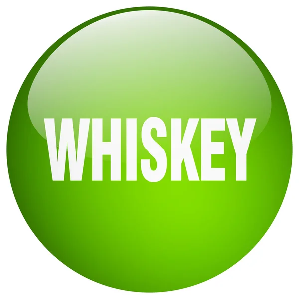 Whiskey grön rund gel isolerade tryckknapp — Stock vektor