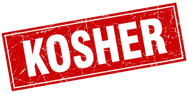 Kosher Röda torget grunge stämpel på vit — Stock vektor