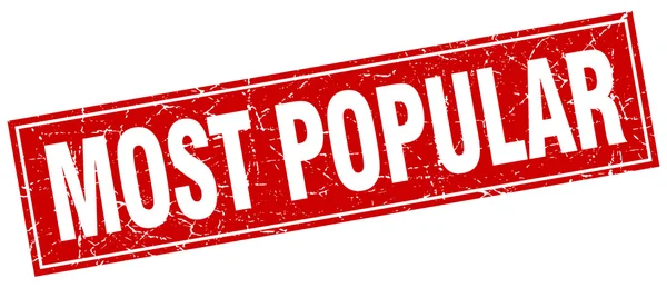 Meest populaire Rode plein grunge stempel op wit — Stockvector