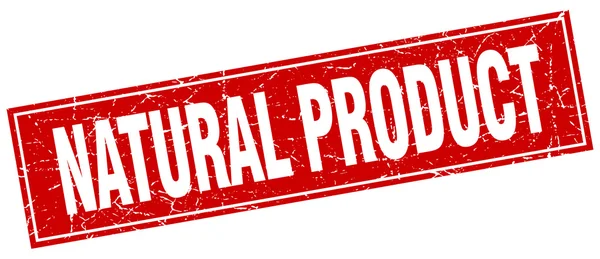 Produto natural vermelho quadrado grunge selo no branco —  Vetores de Stock