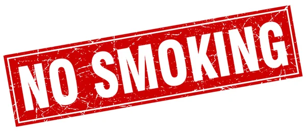 白のない喫煙赤い正方形グランジ スタンプ — ストックベクタ