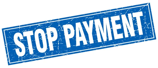 Stop payment sello grunge cuadrado azul en blanco — Archivo Imágenes Vectoriales