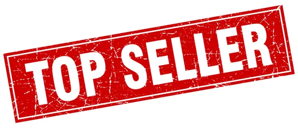 Selo grunge quadrado vermelho do vendedor superior no branco — Vetor de Stock
