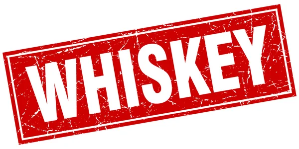 Whiskey Red Square Grunge Stempel auf Weiß — Stockvektor