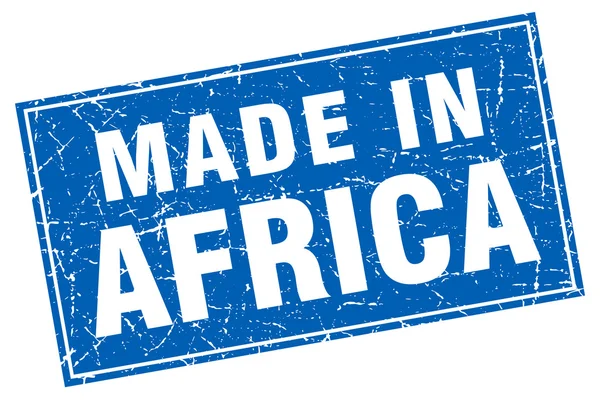 Africa grunge quadrato blu fatto in francobollo — Vettoriale Stock