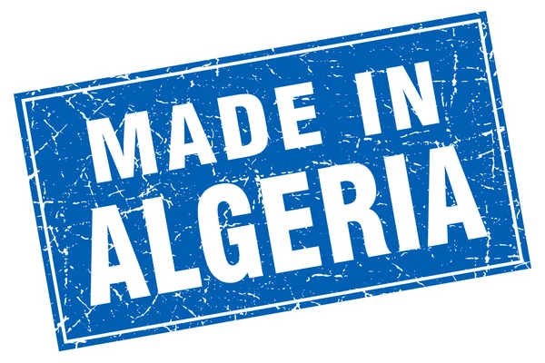 Algeria Blue Square Grunge aus Briefmarke — Stockvektor