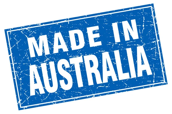 Australië blauwe vierkante grunge gemaakt in stempel — Stockvector