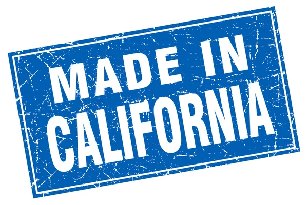 California grunge quadrato blu fatto in francobollo — Vettoriale Stock