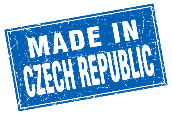 Republika Czeska niebieski nieczysty kwadrat w stempel — Wektor stockowy