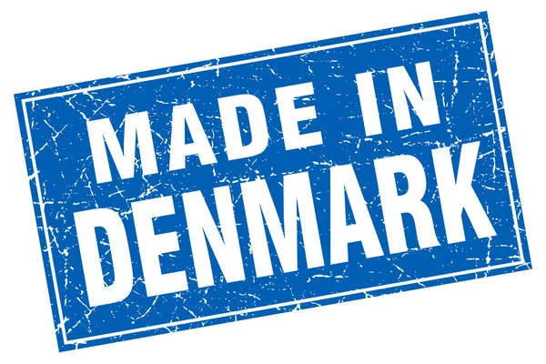 Danimarka mavi kare grunge damgalamak içinde yapılan — Stok Vektör