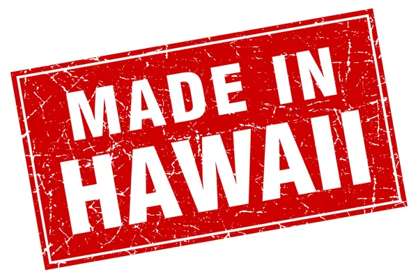 Grunge quadrado vermelho havaiano feito em selo — Vetor de Stock