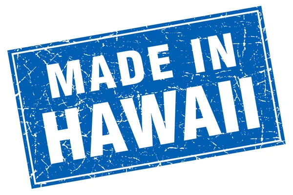 Grunge quadrado azul havaiano feito em selo — Vetor de Stock