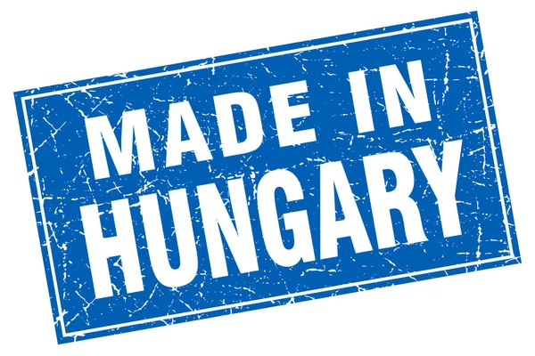 スタンプで作ったハンガリー青い正方形グランジ — ストックベクタ