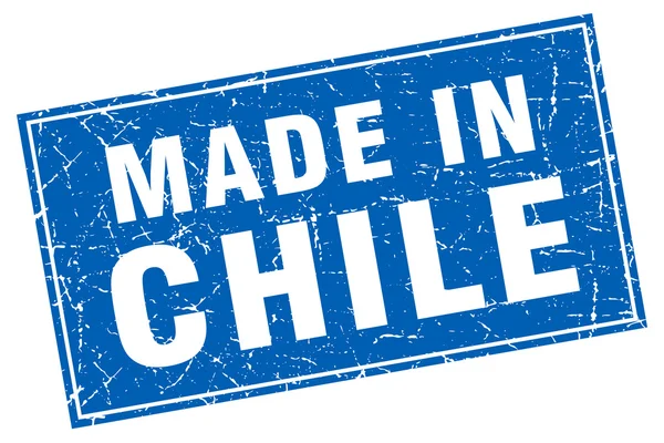 Grunge cuadrado azul de Chile hecho en sello — Vector de stock