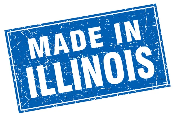 Illinois blauwe vierkante grunge in stempel gemaakt — Stockvector