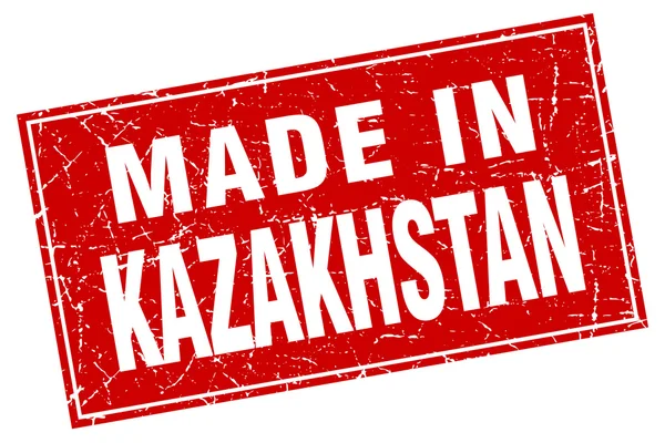 Kazachstan Rode plein grunge gemaakt in stempel — Stockvector