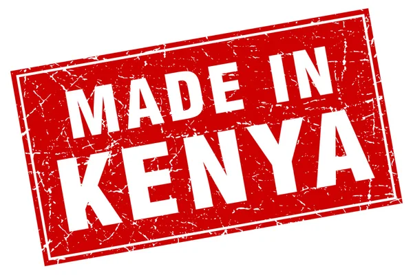 Kenia Rode plein grunge gemaakt in stempel — Stockvector