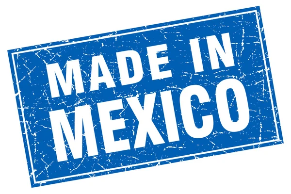 Mexic albastru grunge pătrat făcut în ștampilă — Vector de stoc