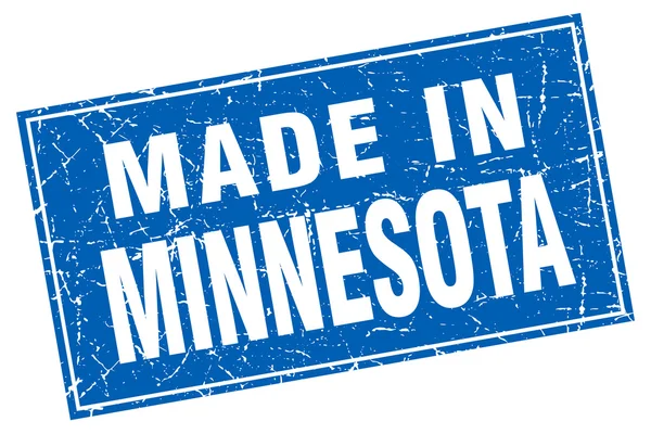 Grunge cuadrado azul de Minnesota hecho en sello — Vector de stock