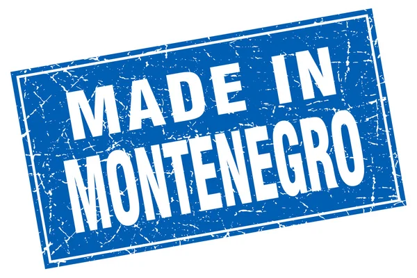 Czarnogóra niebieski nieczysty kwadrat w stempel — Wektor stockowy