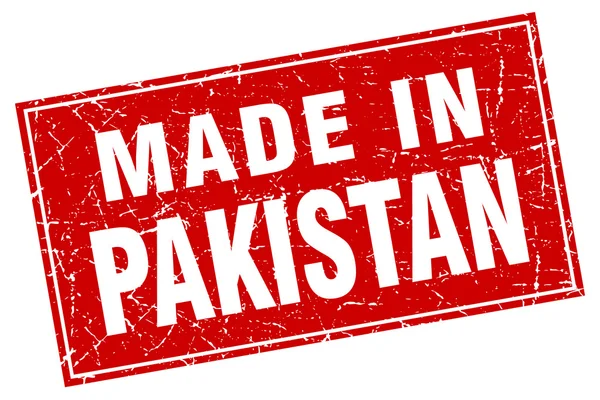 Pakistan-Roter Platz-Grunge made in Briefmarke — Stockvektor