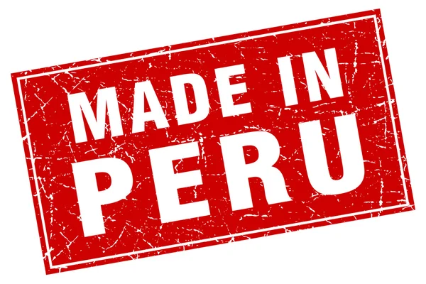 Peru Rode plein grunge gemaakt in stempel — Stockvector