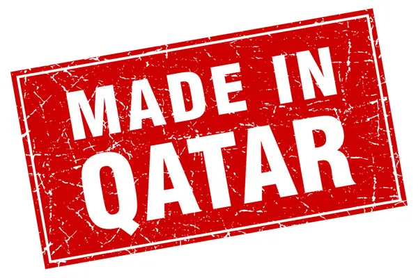 Katar Rudé náměstí grunge v razítko — Stockový vektor