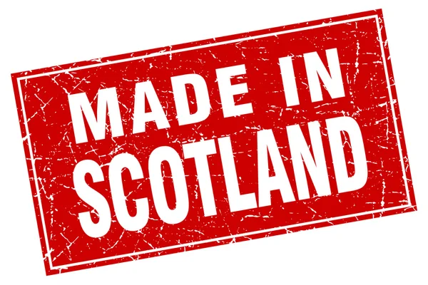Escócia grunge quadrado vermelho feito em selo — Vetor de Stock