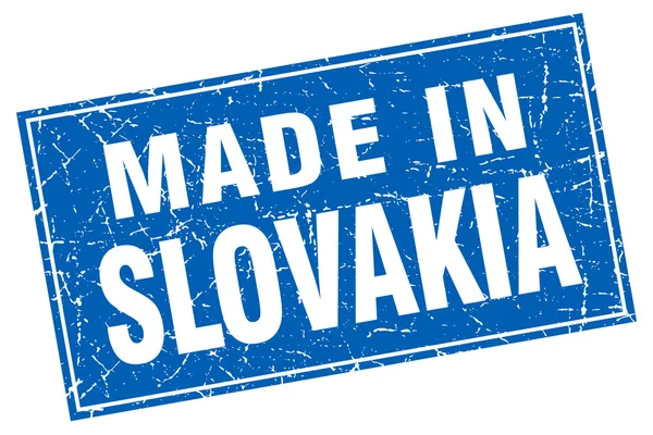 Eslováquia grunge quadrado azul feito em carimbo — Vetor de Stock