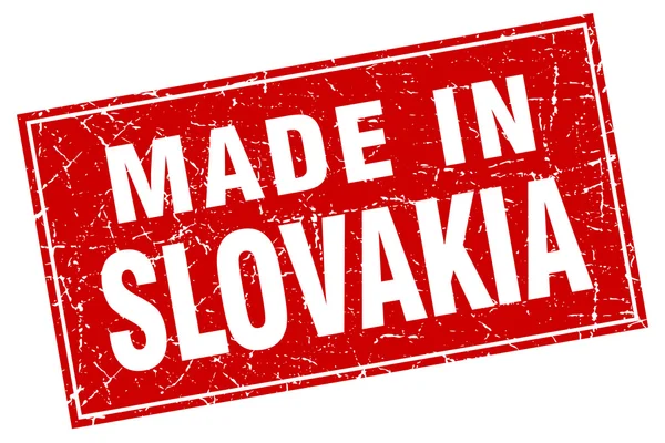 Slovakia red square grunge made in stamp — Stock Vector