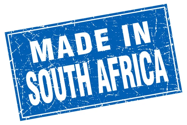 South Africa blue square grunge made in stamp - Stok Vektor