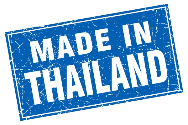 Grunge cuadrado azul de Tailandia hecho en sello — Archivo Imágenes Vectoriales