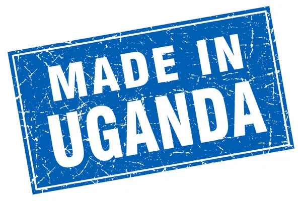 Uganda blue square grunge aus Stempel — Stockvektor