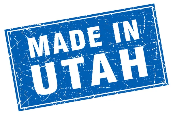 Utah blaue Quadrat Grunge made in Briefmarke — Stockvektor