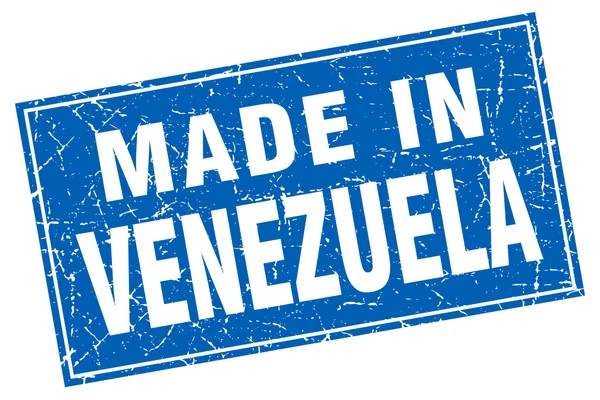 Venezuela blauwe vierkante grunge gemaakt in stempel — Stockvector