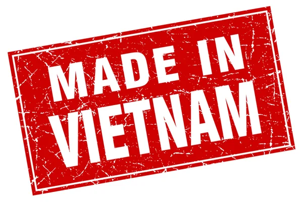 Vietnam Red Square Grunge in Briefmarke — Stockvektor