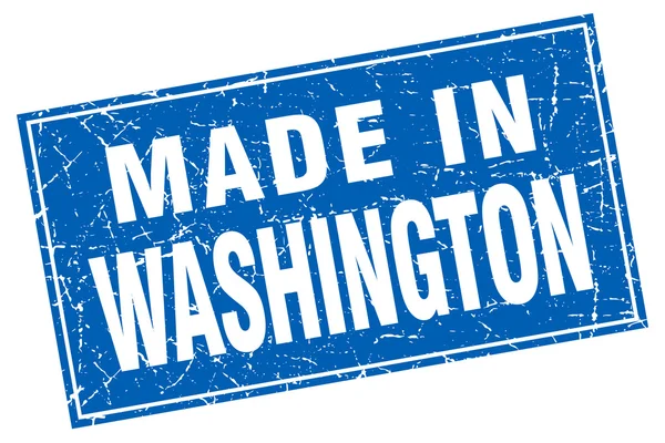 Washington blauwe vierkante grunge gemaakt in stempel — Stockvector