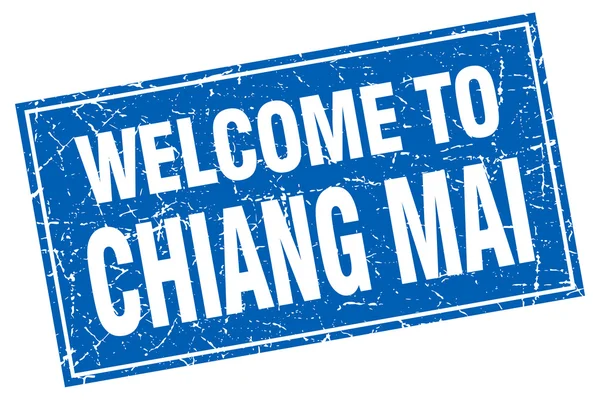Chiang mai blu piazza grunge benvenuto a timbrare — Vettoriale Stock
