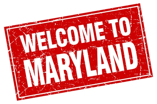 Maryland Kızıl Meydan grunge damga hoş geldiniz — Stok Vektör