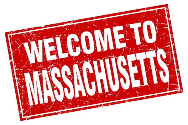 Massachusetts Kızıl Meydan grunge damga hoş geldiniz — Stok Vektör