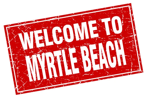 Myrtle Beach Rode plein grunge Welkom bij stempel — Stockvector