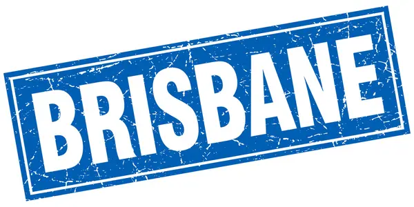 Brisbane azul cuadrado grunge vintage sello aislado — Archivo Imágenes Vectoriales