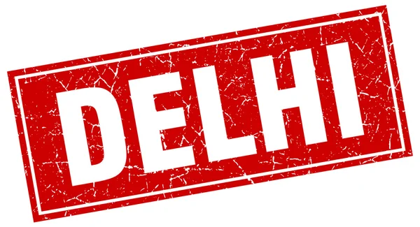 Delhi Röda torget grunge vintage isolerade stämpel — Stock vektor