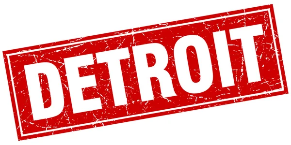 Detroit rojo cuadrado grunge vintage aislado sello — Vector de stock