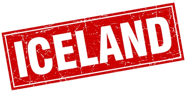 Islandia grunge cuadrado rojo vintage sello aislado — Vector de stock