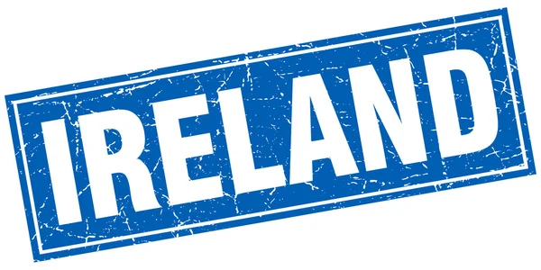 爱尔兰蓝色方形 grunge 老式孤立的邮票 — 图库矢量图片