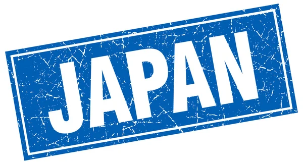 Giappone blu quadrato grunge vintage isolato timbro — Vettoriale Stock