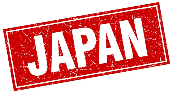 Японская марка красного квадратного гранжа — стоковый вектор