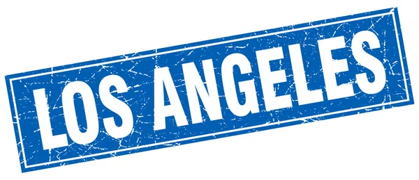 Los Angeles Grunge carré bleu vintage timbre isolé — Image vectorielle