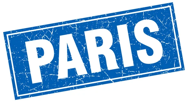Paris mavi kare grunge vintage izole damgası — Stok Vektör